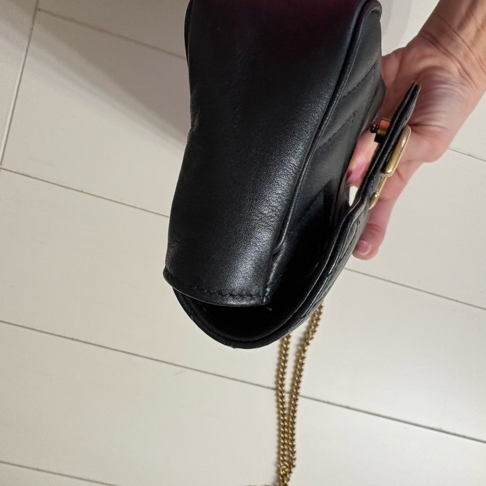Gucci Black Mini Bag with Gold Logo marmont super mini - Picture 5 of 12